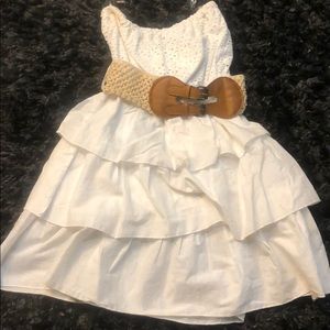 All white strapless dress!